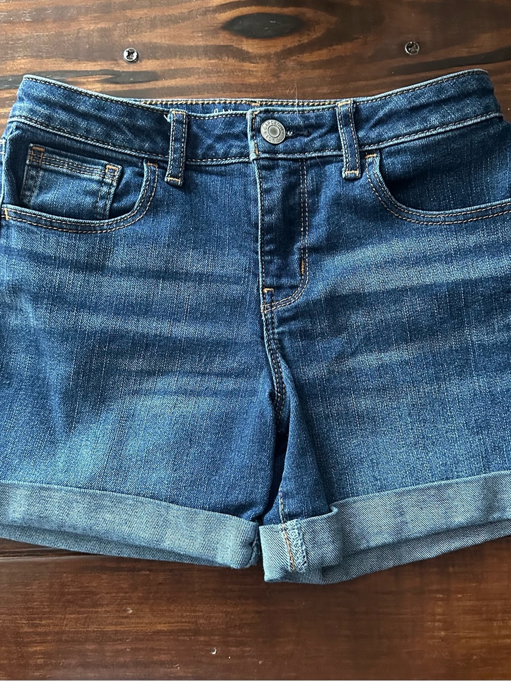 GAP Dark Blue Rolled-Cuff Denim Shorts